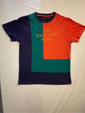 AKOO Navy, Green & Orange Colorblock Graphic Tee